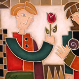 Contemporary, figurative, male & female, love, Picasso, Pop, Fun