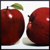 still life, apple, fruit, origianal, red, white, contemporary, painting