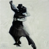 dancing, fun, male & female, man, woman, tango, black & white, embellished, giclee, canvas, limited editions
