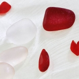 red, sea glass, sand, ocean, beach