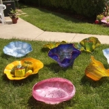 Hand Blown Glass, fountains, lawn