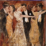 figurative, dance, dancing, ballroom, french, giclee, square, traditional