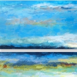 tide, beach, ocean, summer, water, coastal, florida, california, hamptons, cape cod, contemporary art, contemporary painting, original art, interior designers, art consultants, luxury homes, coastal, blue, diptych