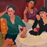 women, wine, lunch, limited edition, figurative, linda keyser smtih
